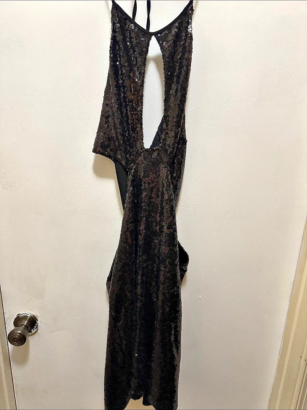Fashion Nova Black Sequin Cutout Maxi Dress Size XL